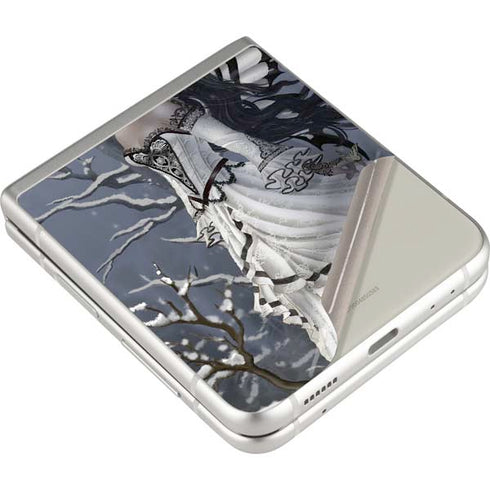 Fairy with Owl in Snow by Nene Thomas Galaxy Z Flip4 5G Skin